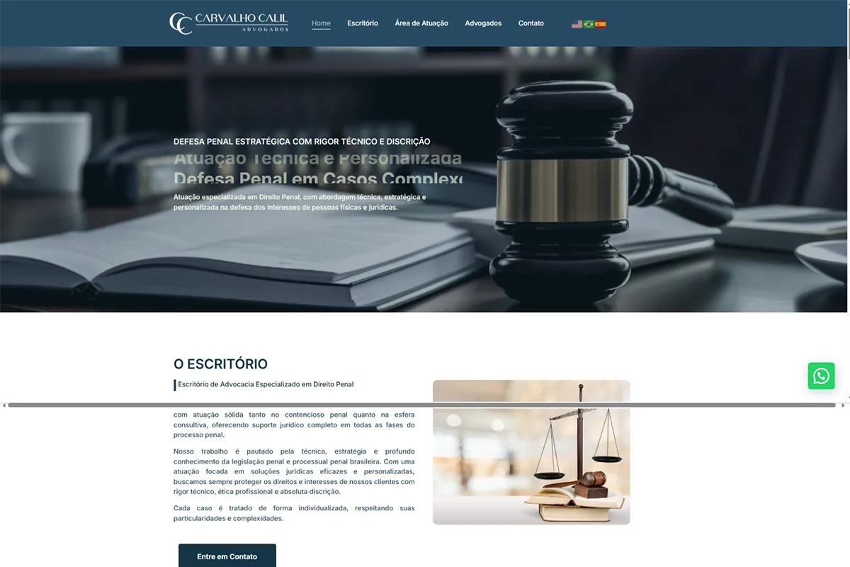 Site Carvalho Calil desenvolvido pela 2KBytes