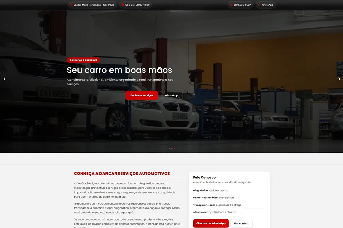 Site DanCar desenvolvido pela 2KBytes