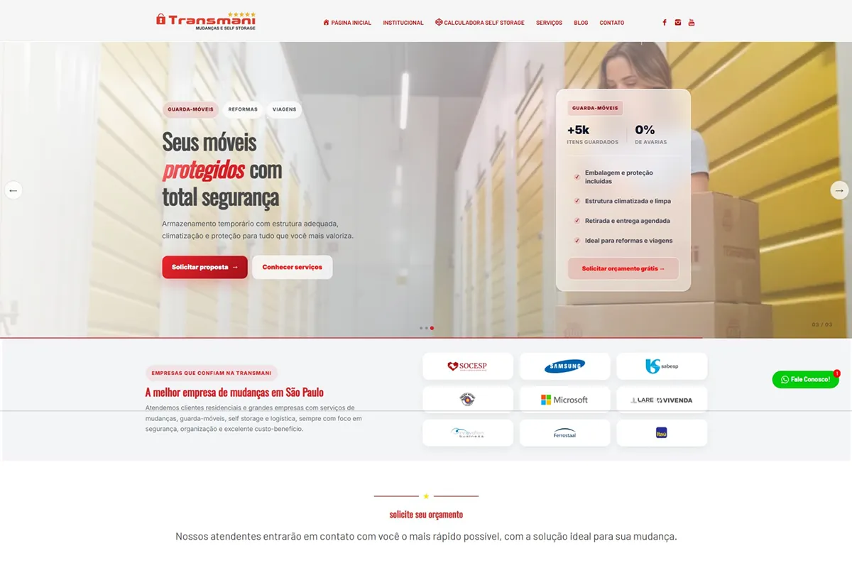 Site Transmani desenvolvido pela 2KBytes