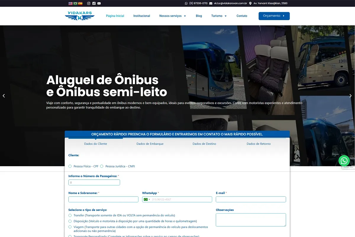 Site Vidakars desenvolvido pela 2KBytes